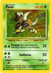 Pinsir - 9/64 - Holo Rare - Unlimited Edition - Missing Set Symbol